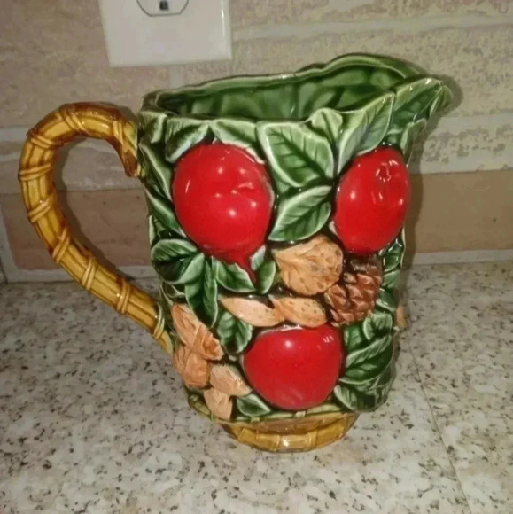 Vintage Inarco Japan Apples Nuts Leaves E4480 pitcher INARCO - Picture 2 of 7